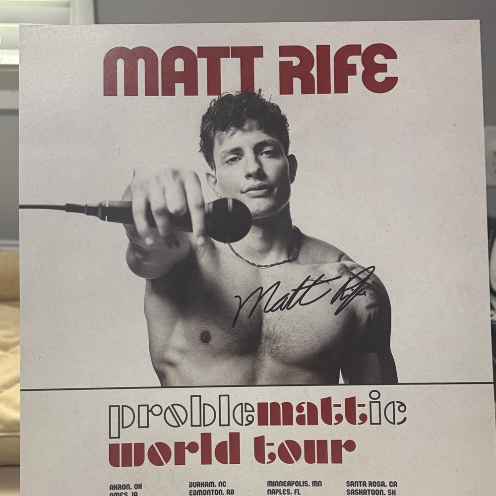 Matt Rife Problematic Signed World Tour Poster - Picture 4 of 4